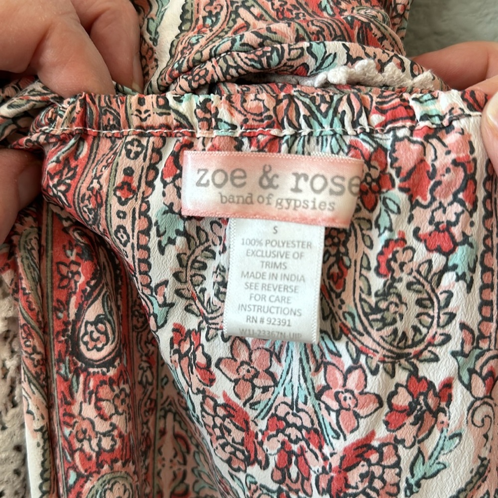 Zoe & Rose summer boho top, Women’s S. Beautiful neck/back detail, lace … - Picture 6 of 9